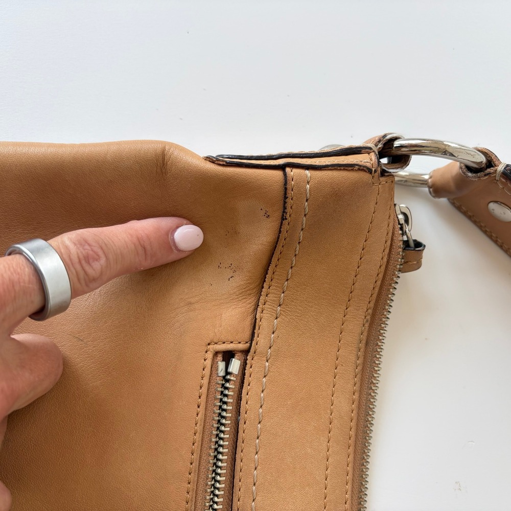 Coach Ergo Pleated Hobo Tan Leather Shoulder Bag F13730 Vintage Buckle Strap - Picture 8 of 15